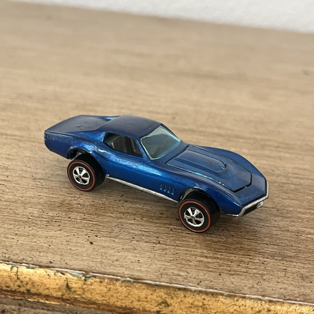 1968 Hot Wheels Redline Custom Corvette Blue Hong Kong HK Vintage